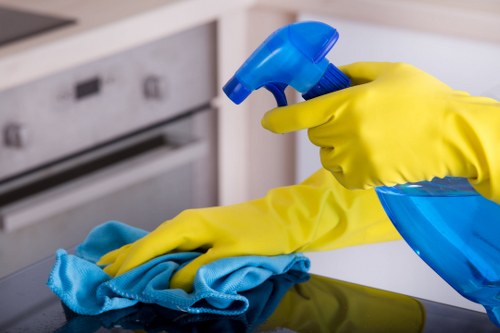 A local cleaning team maintaining a workspace in SE16